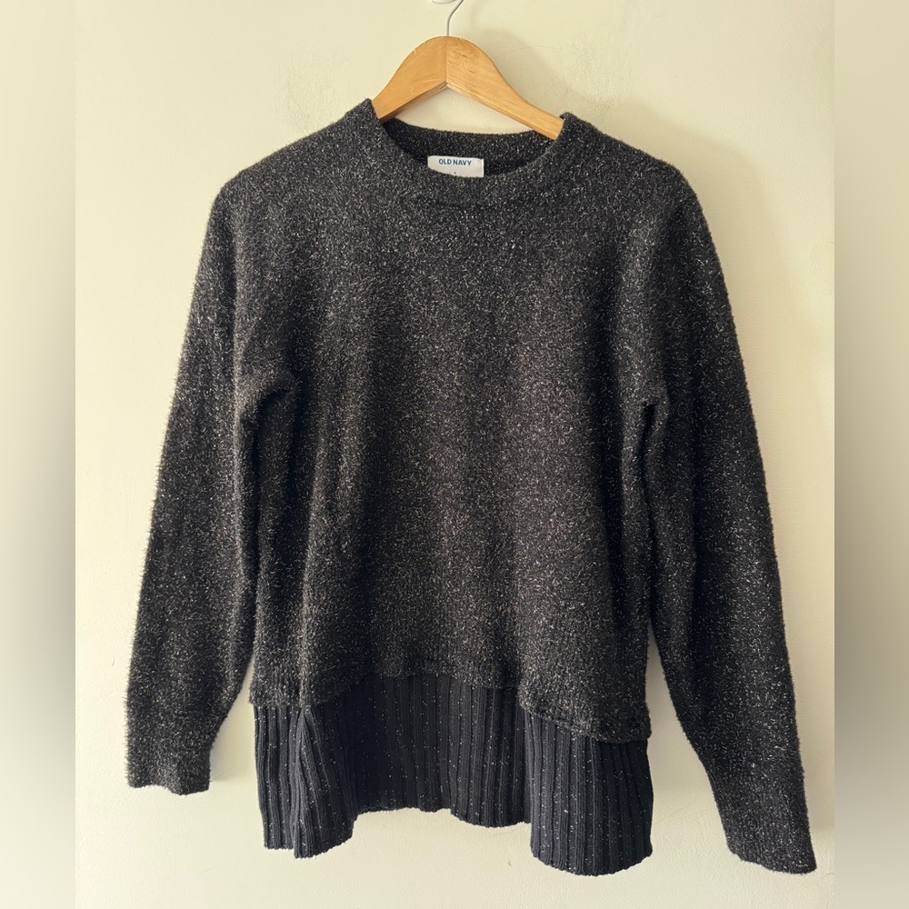 Old Navy Black Metallic Sparkle Sweater